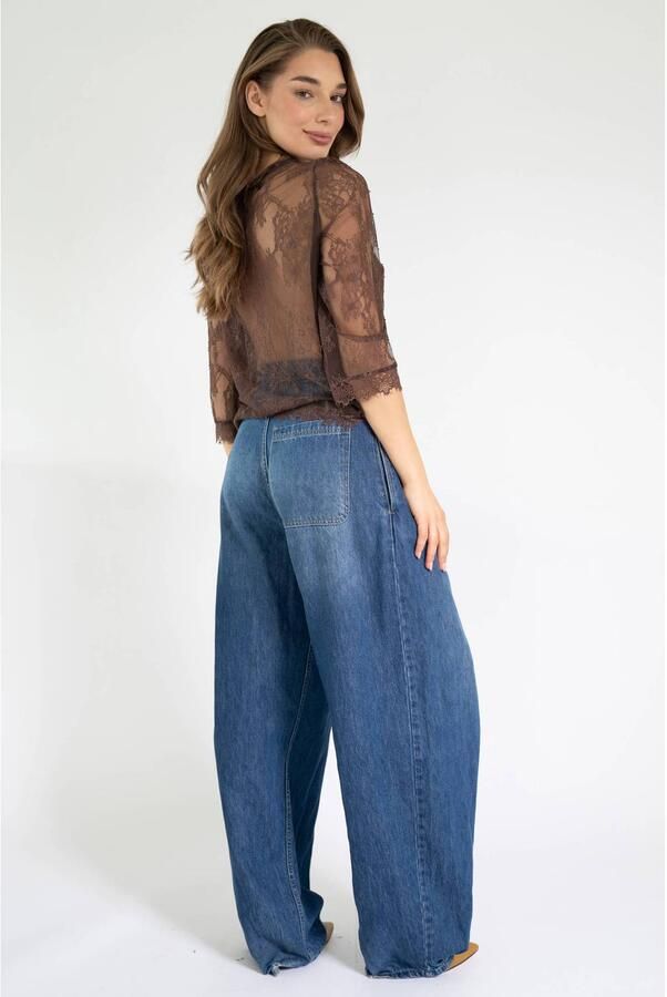 EST'SEVEN Dames Tops & T-shirts Lace Lacy Bruin - Foto 6