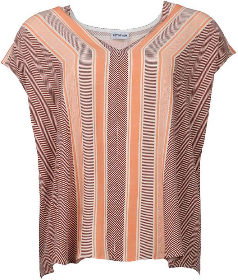 EST'SEVEN Dames Tops & T-shirts Aylani Top Bruin - Foto 5