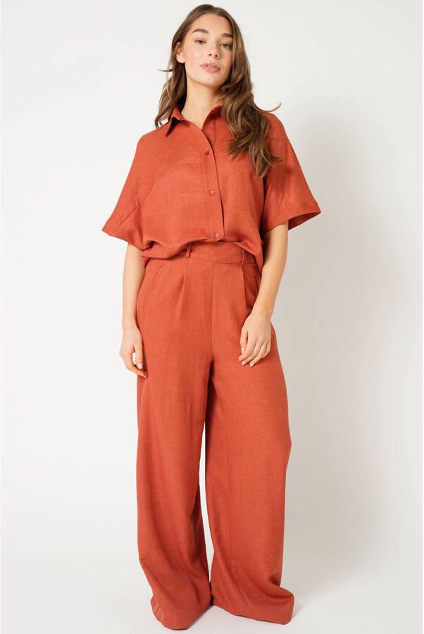 EST'SEVEN Dames Broeken Jildau Trouser 26 Oranje - Foto 5