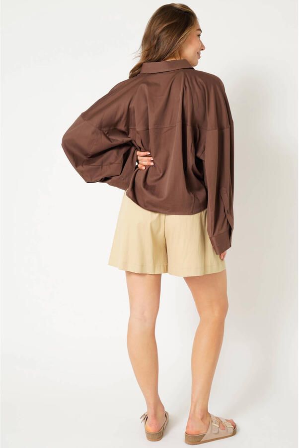 Est'seven wide leg high waist casual short crème - Foto 3