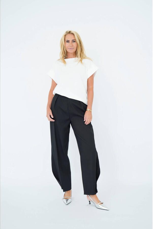 Est'seven X Ellemieke barrel high waist broek zwart - Foto 5