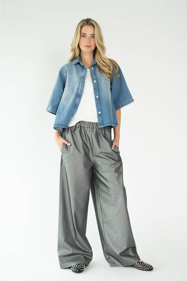Est'seven X Ellemieke blouse medium blue denim