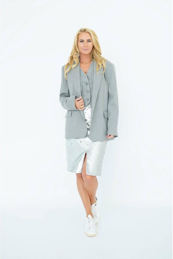 Est'seven X Ellemieke oversized blazer grijs - Foto 5