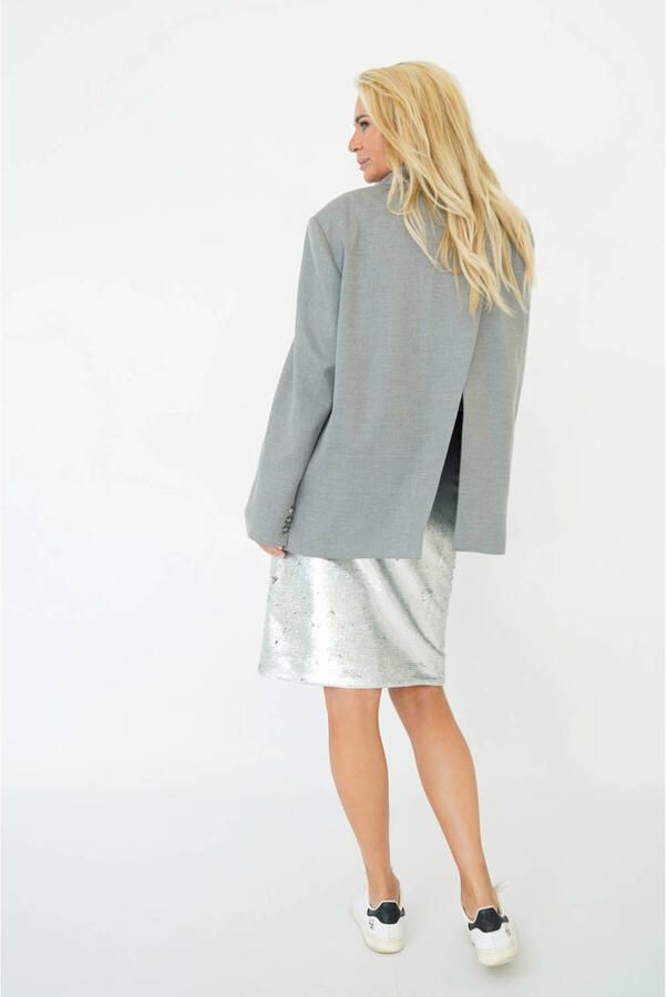 Est'seven X Ellemieke oversized blazer grijs - Foto 6