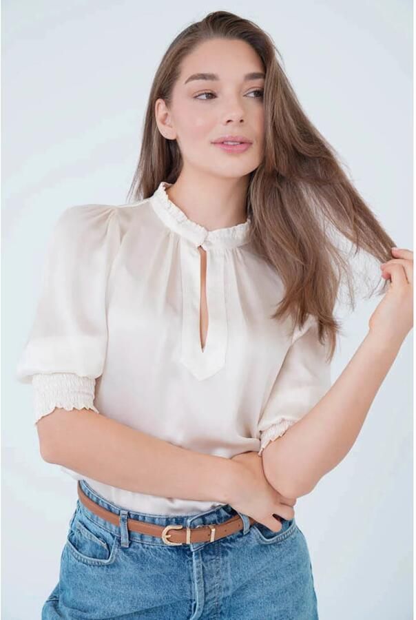 EST'SEVEN Dames Blouses Elise Blouse 25 Ecru - Foto 7