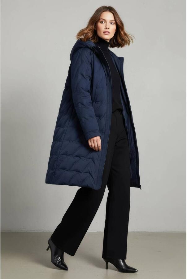 Etage Plus Size winterjas donkerblauw
