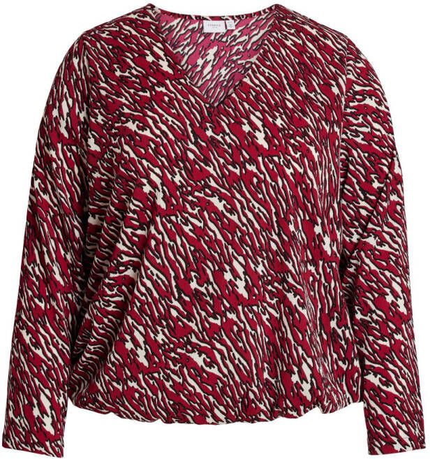 EVOKED VILA blousetop met all over print rood ecru