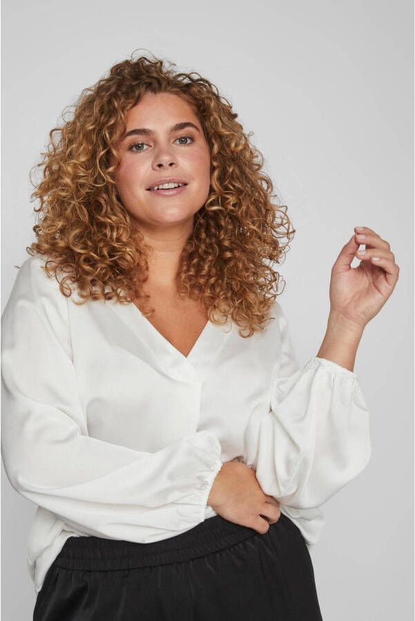 EVOKED VILA blousetop VIELLETTE van gerecycled polyester wit