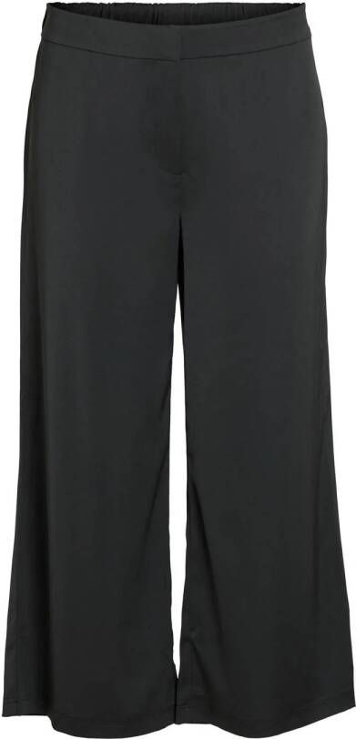 EVOKED VILA cropped high waist loose fit pantalon zwart