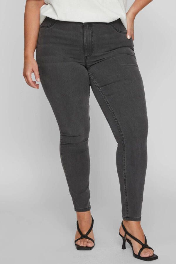 EVOKED VILA high waist skinny jeans VIJEGGY grey denim