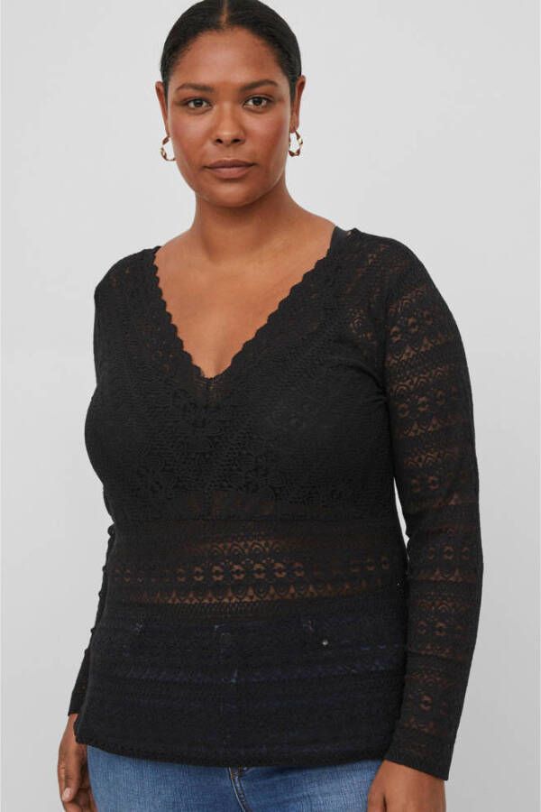 Evoked Vila PLUS SIZE blouseshirt met kant model 'CHIKKA'