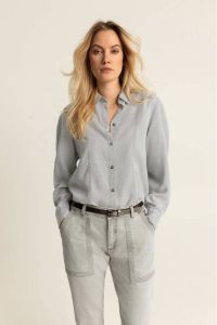 Expresso blouse met plooien grijs