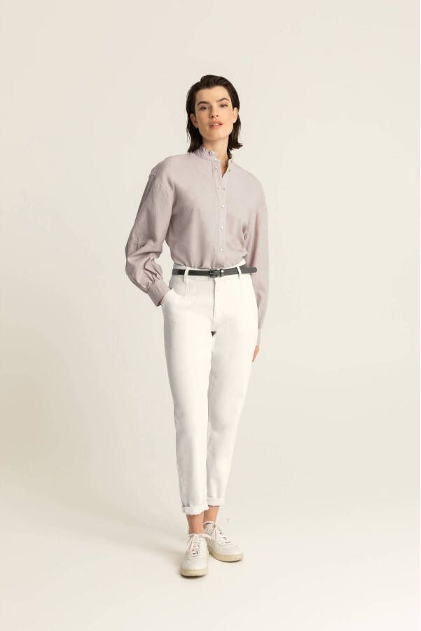 Expresso blouse met ruches grey