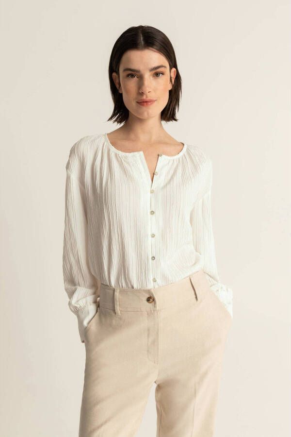 Expresso blouse met textuur wit