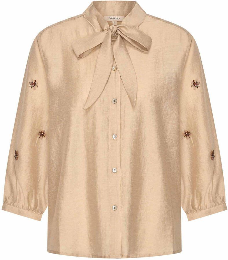 Expresso blouse beige met pailletten - Foto 2