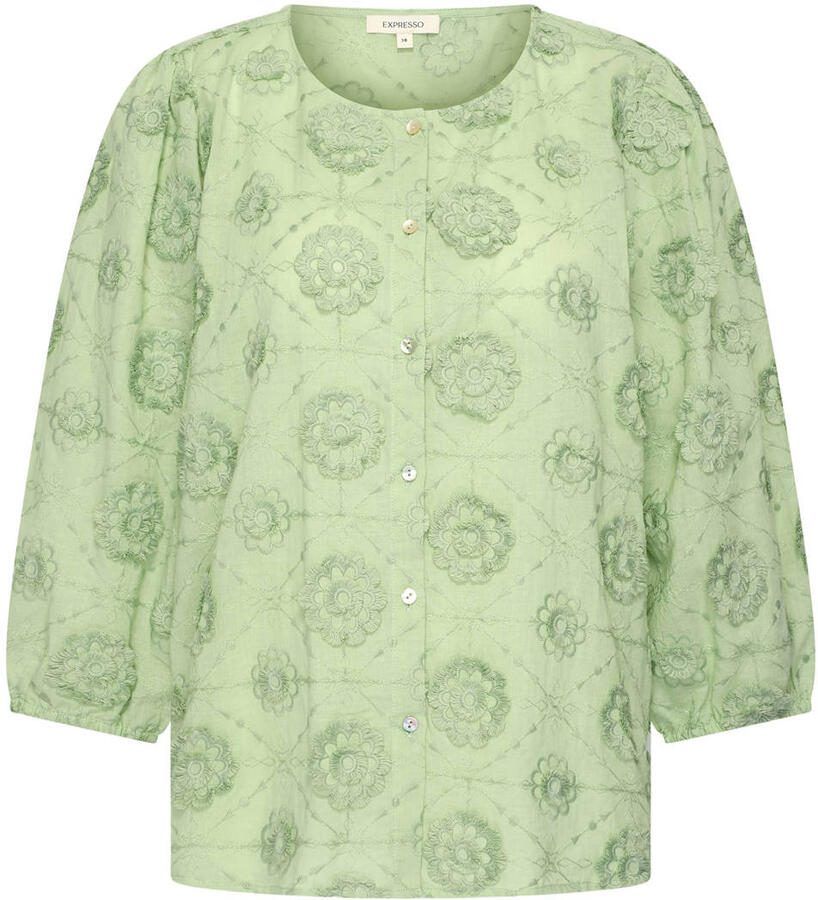 Expresso blouse lichtgroen broderie - Foto 2