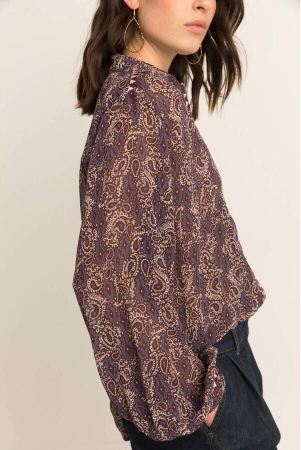 Expresso blouse met paisley paars - Foto 2