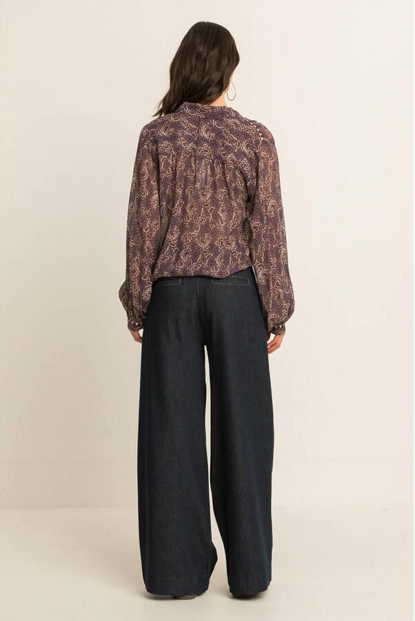 Expresso blouse met paisley paars - Foto 3
