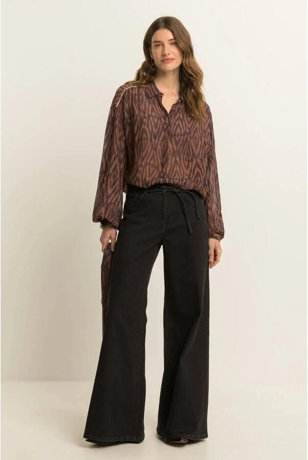 Expresso blouse met print bruin - Foto 2