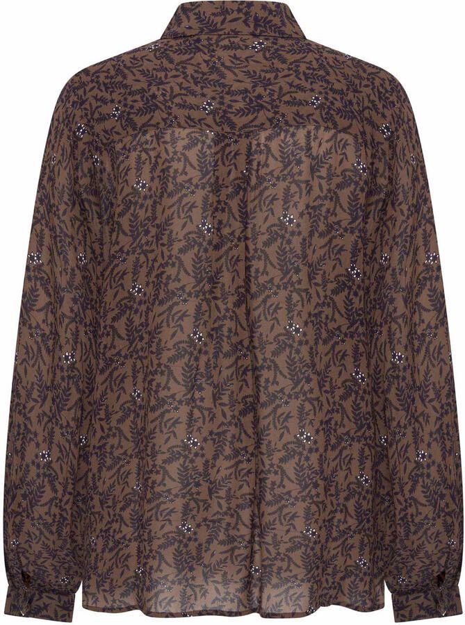 Expresso blouse met print bruin blauw - Foto 2