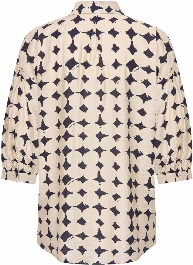 Expresso blouse met print ecru blauw - Foto 2