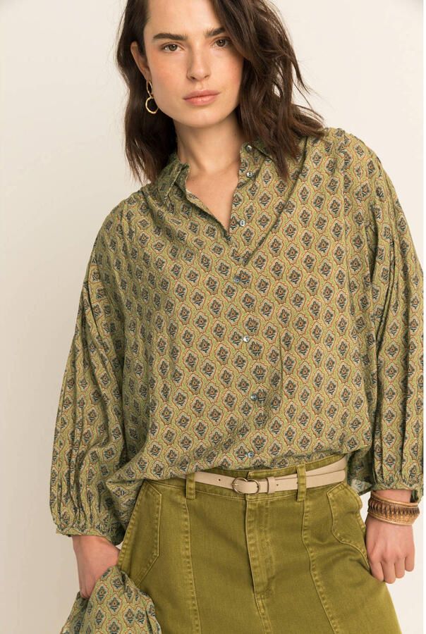Expresso blouse met print groen