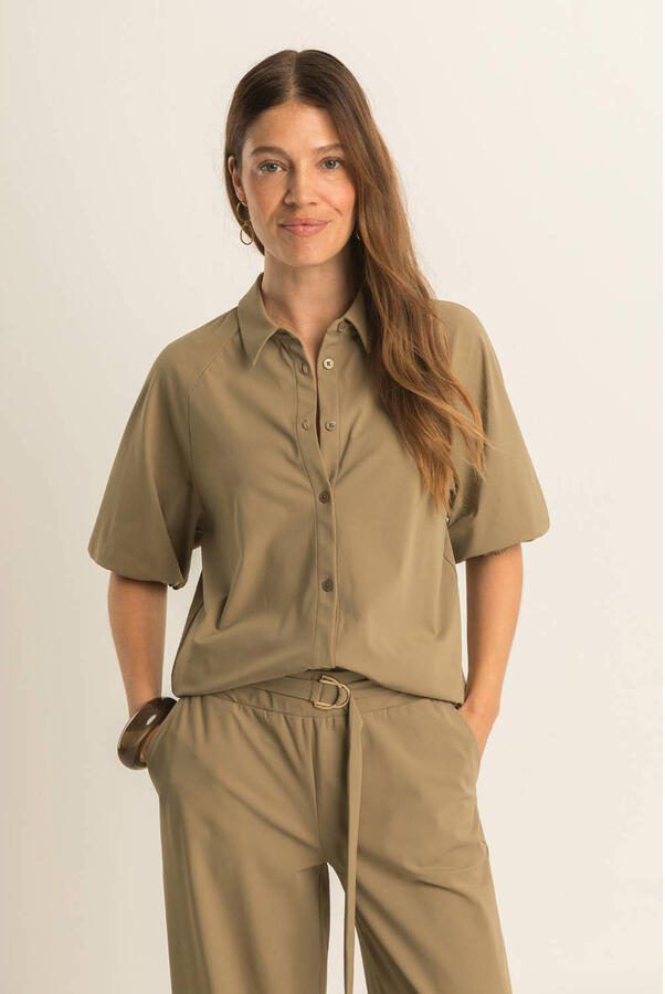 Expresso blouse travelstof kakigroen