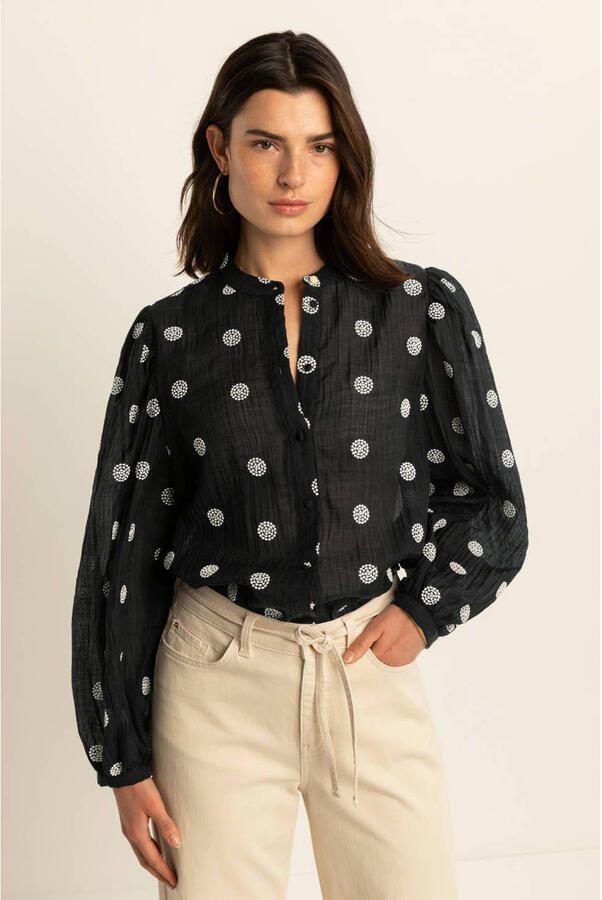 Expresso blouse zwart broderie
