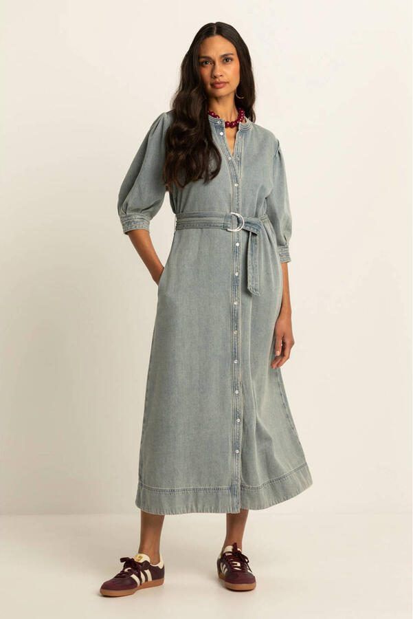 Expresso blousejurk medium blue denim