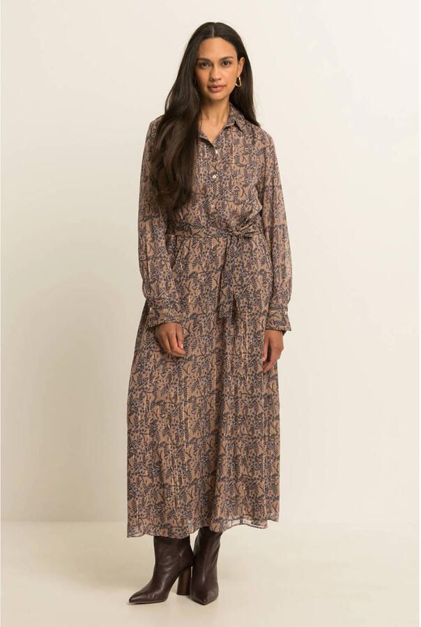 Expresso blousejurk met ceintuur en print meerkleurig