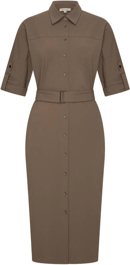 Expresso blousejurk travelstof bruin - Foto 3