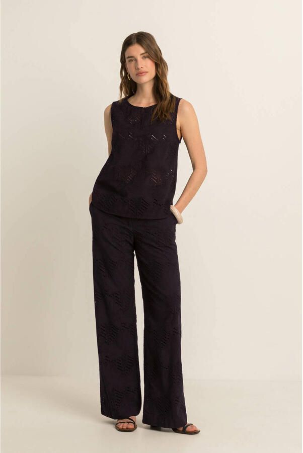 Expresso blousetop broderie zwart - Foto 3