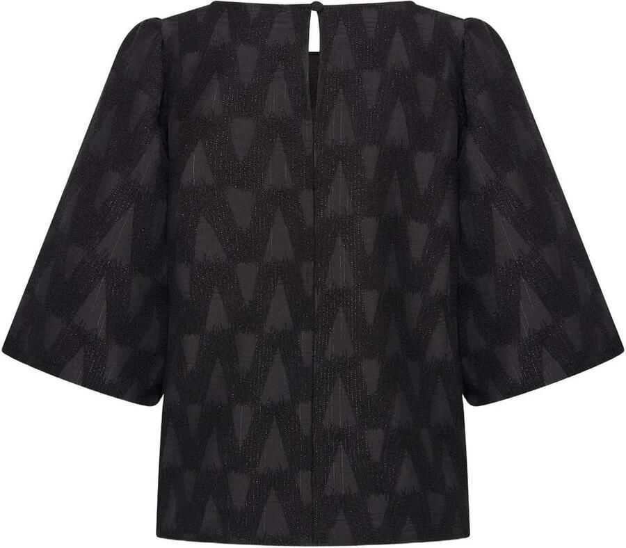 Expresso blousetop met print en glitters zwart - Foto 2