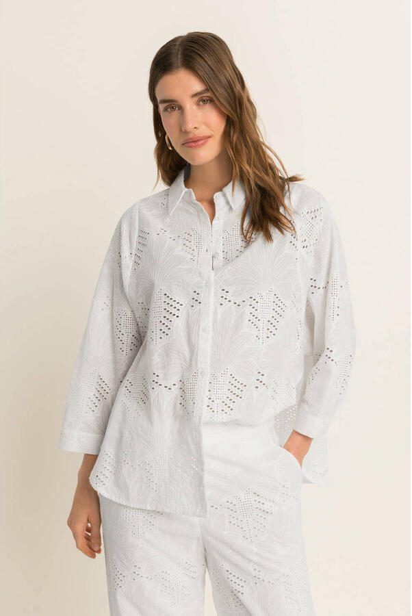 Expresso broderie blouse wit