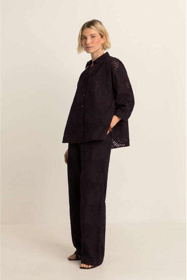 Expresso broderie blouse zwart