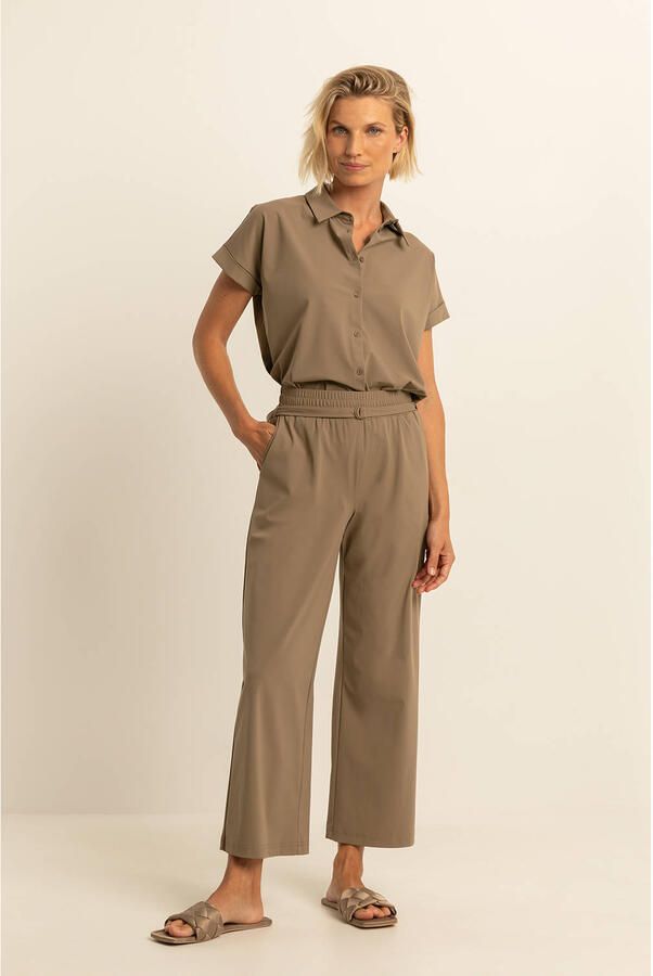 Expresso broek travelstof lichtbruin