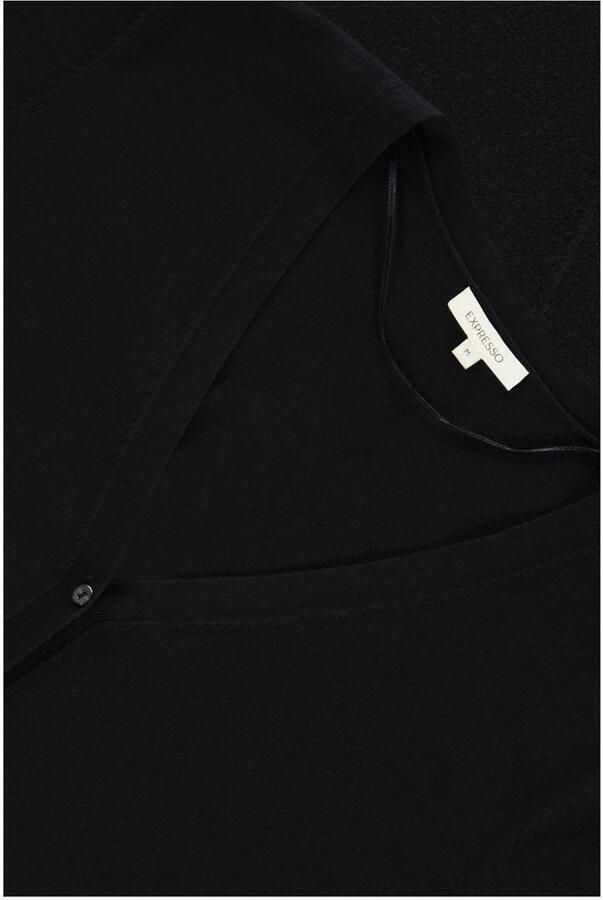 Expresso cardigan zwart fijn gebreid