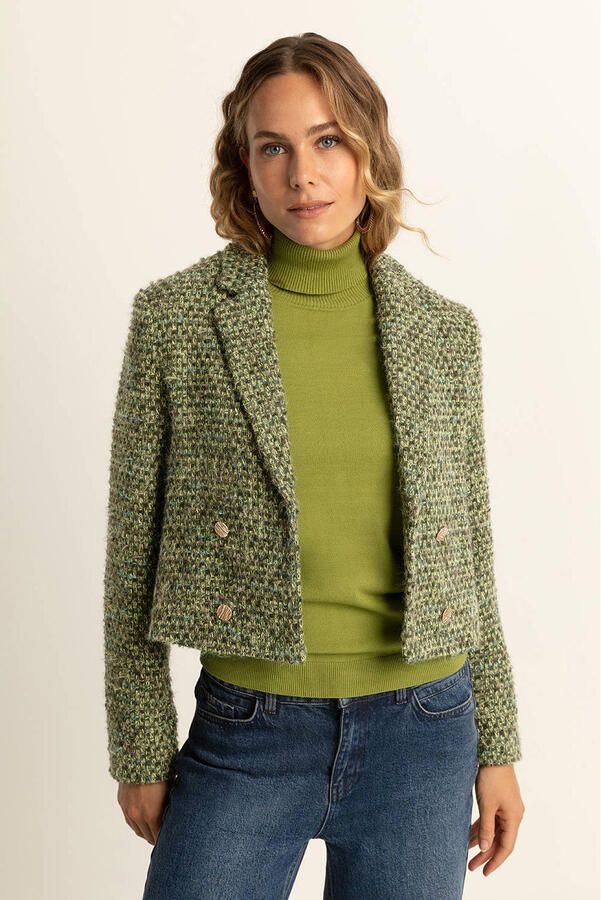 Expresso cropped blazer groen
