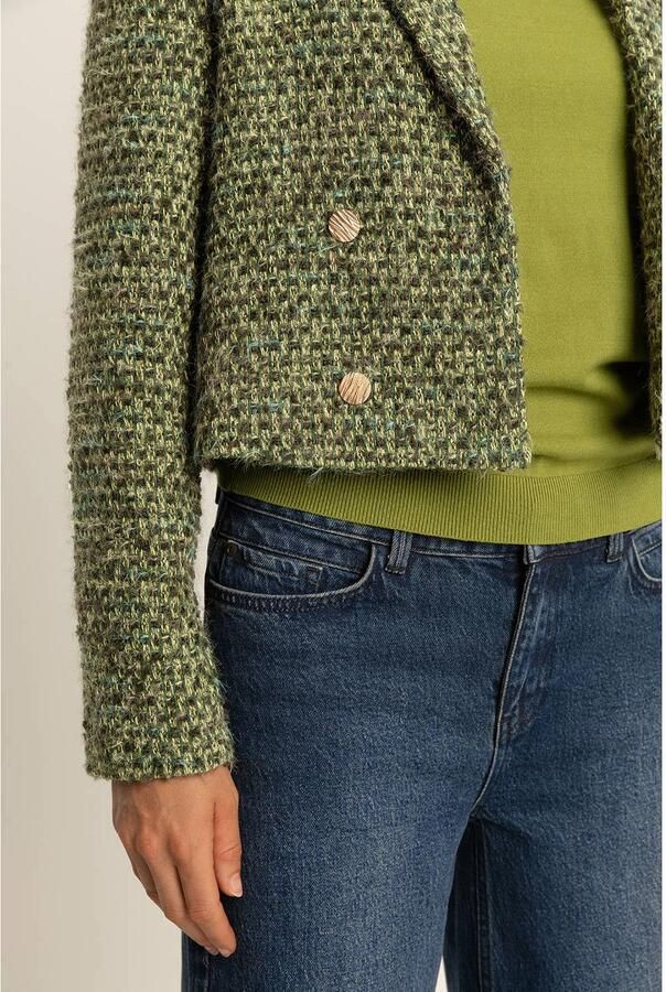 Expresso cropped blazer groen - Foto 2