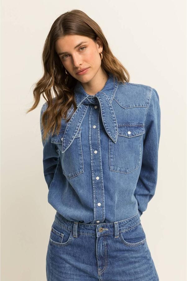 Expresso denim blouse medium blue denim