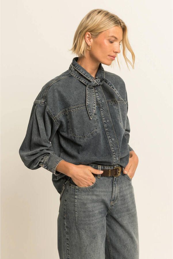 Expresso denim blouse mediumblauw