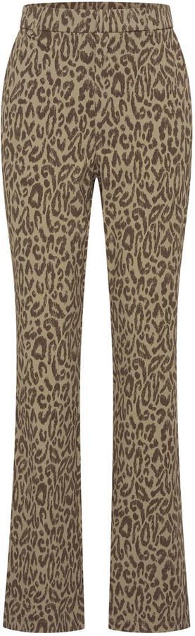 Expresso flared broek met panterprint bruin - Foto 3