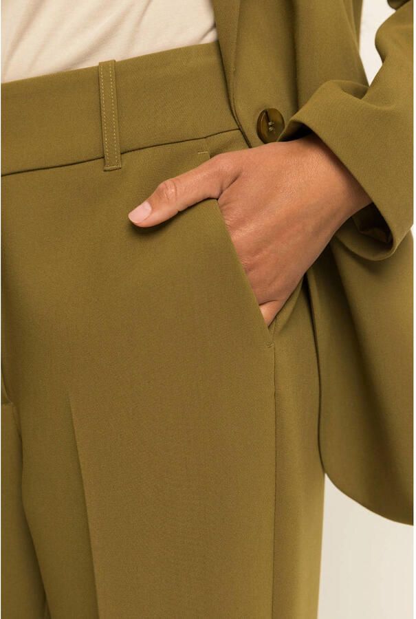 Expresso flared broek olijfgroen - Foto 3