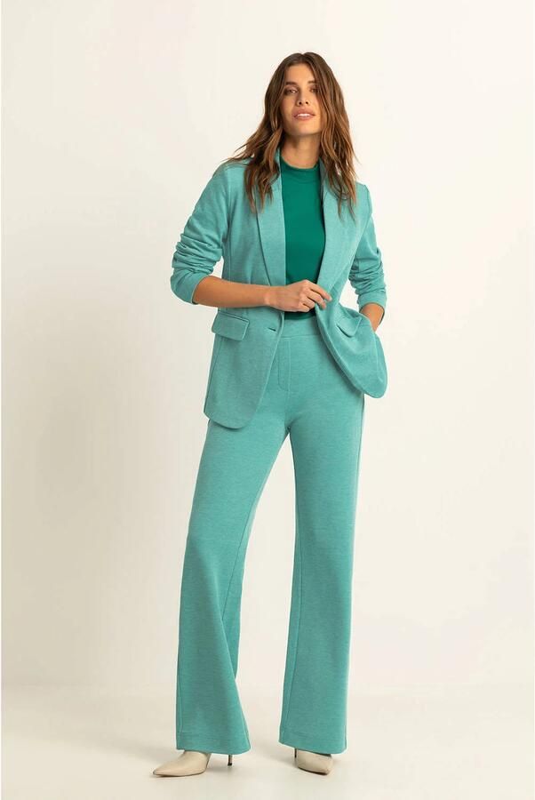 Expresso flared regular waist pantalon turquoise