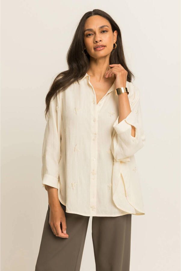 Expresso gebloemde blouse ecru