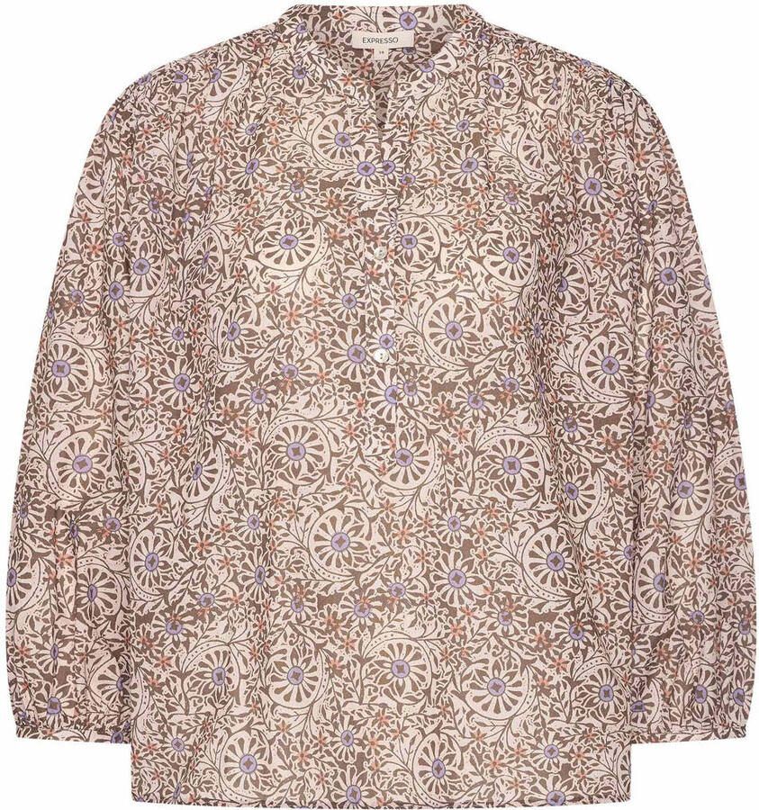Expresso gebloemde blouse lila