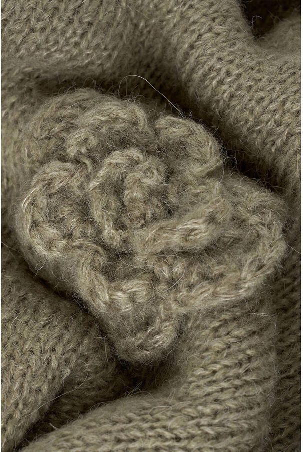 Expresso gebloemde pullover kaki gebreid - Foto 3