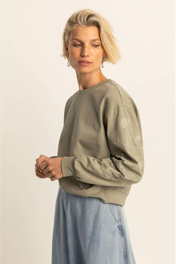 Expresso gebloemde sweater lichtgroen