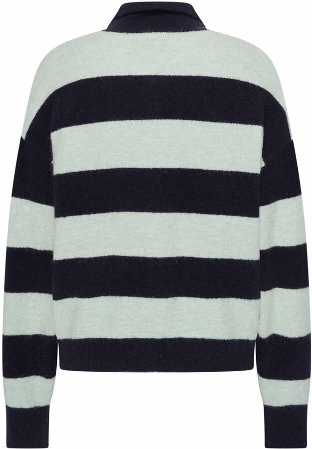 Expresso gebreid gestreept vest met wol blauw - Foto 2