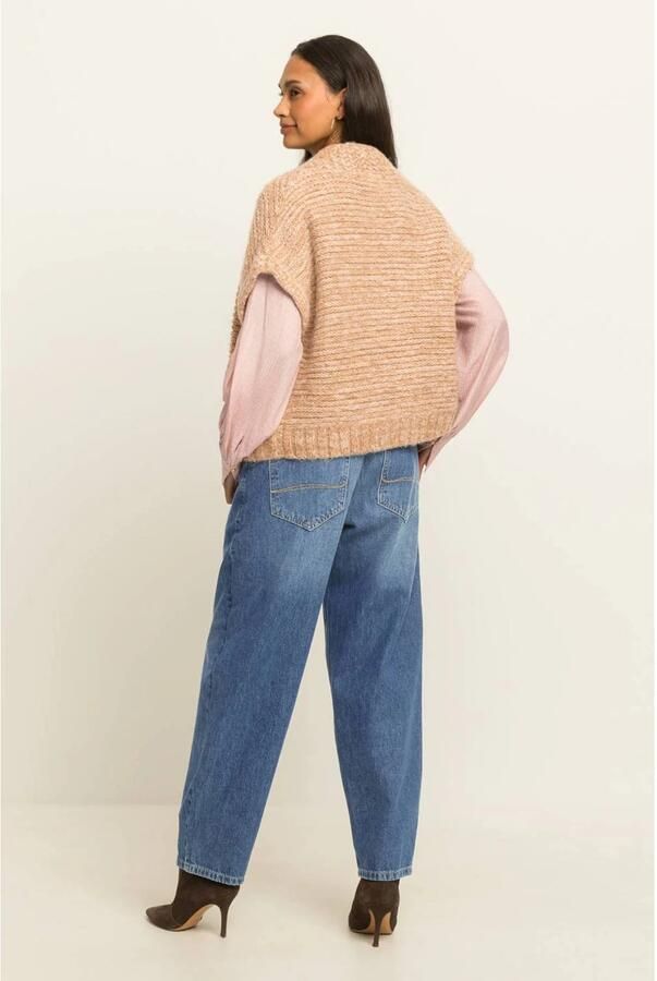 Expresso gebreid gilet met wol beige - Foto 2